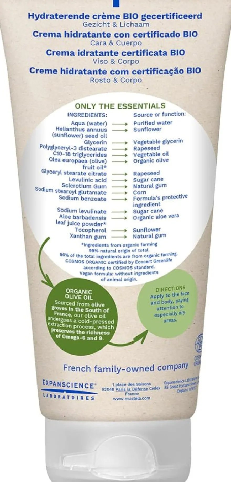 MUSTELA BIO Crema Hidratante 150ml