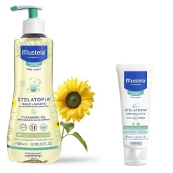 MUSTELA Pack Stelatopia Aceite de Baño 500ml + Crema Facial Emoliente 40ml
