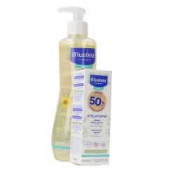 MUSTELA Pack Stelatopia Aceite de Baño 500ml + Crema Facial Emoliente 40ml