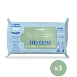 MUSTELA Toallitas Limpiadoras Aguacate BIO Pack 3x60 (180 unidades) PACK AHORRO