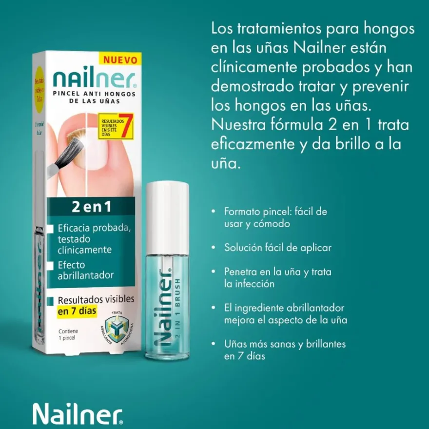 Nailner Pincel Antihongos Uñas 2 en 1