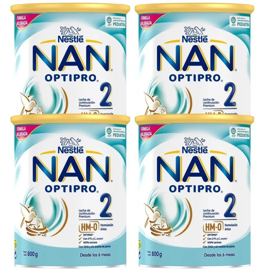 NAN OPTIPRO 2 Leche de Continuación para Lactantes Pack 4x800g