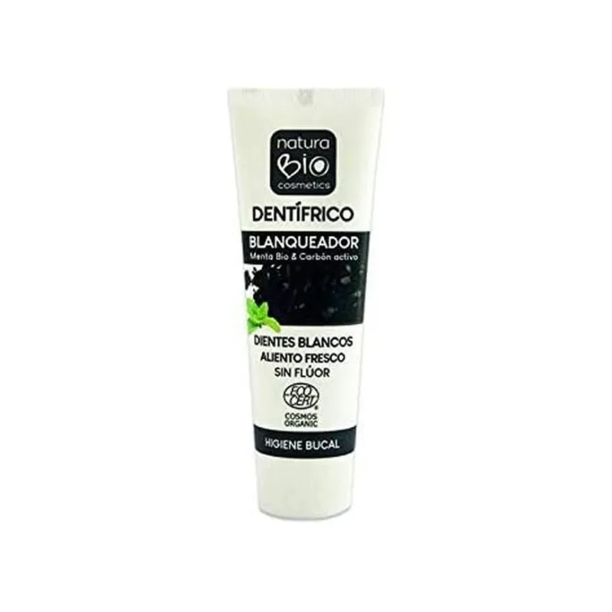 Naturabio Dentífrico Blanqueador Menta Bio & Carbón Activo 75ml