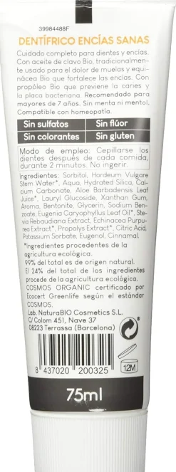 Naturabio Dentífrico Encías Sanas Clavo & Propóleo Bio 75 ml