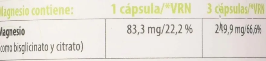 100% Natural Magnesio 90 Cápsulas