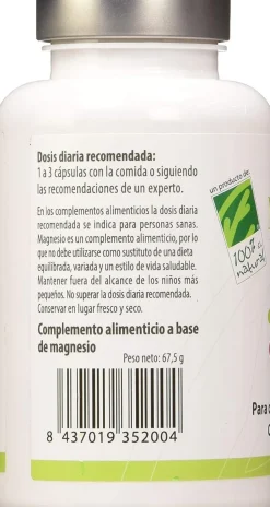 100% Natural Magnesio 90 Cápsulas