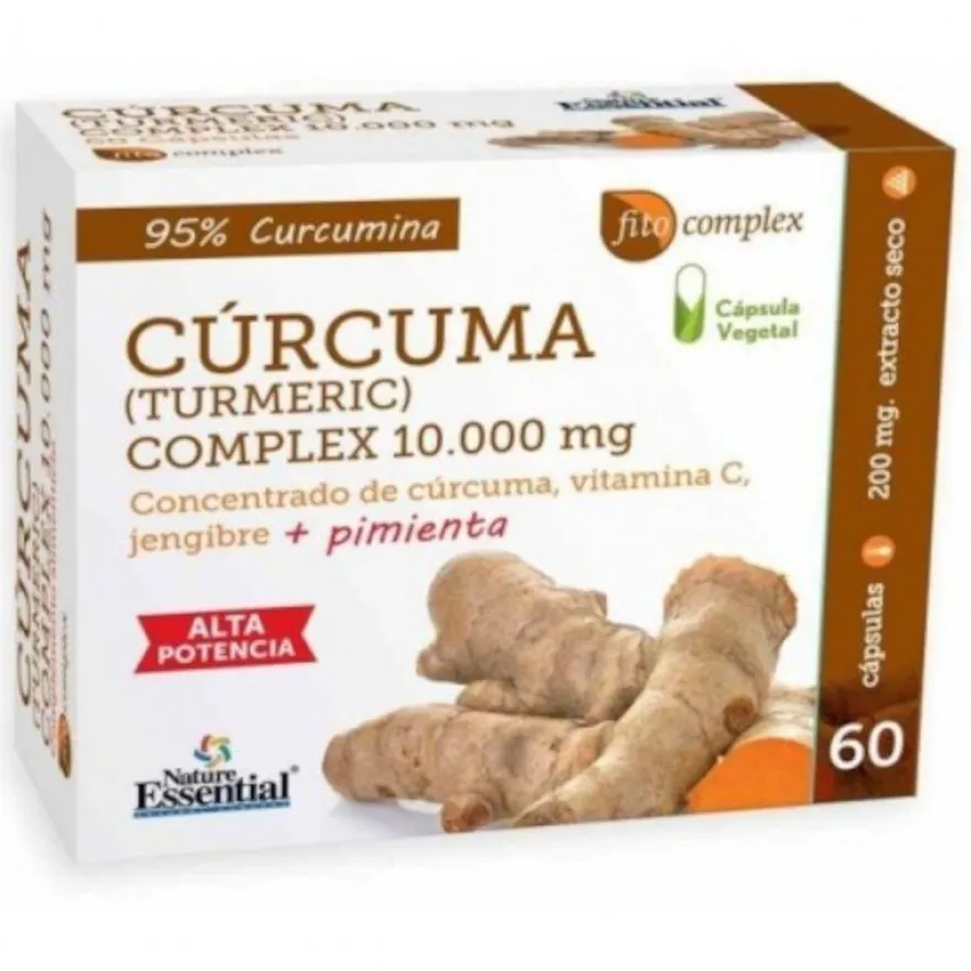 Nature Essential Cúrcuma Complex Jengibre + Pimienta 60 Cápsulas