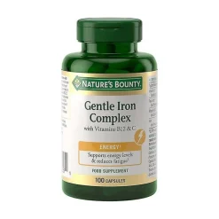 NATURE'S BOUNTY Hierro Gentle Complex Con Vitaminas C y B12 (100 Cápsulas)