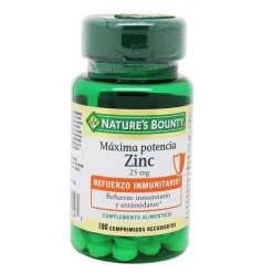 NATURE'S BOUNTY Zinc Máxima Potencia 25mg (100 Comprimidos Recubiertos)