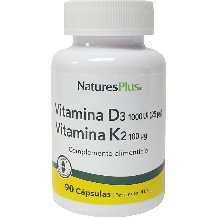 Natures Plus Vitamina D3 2500UI / Vitamina K 240mcg 90 Comprimidos