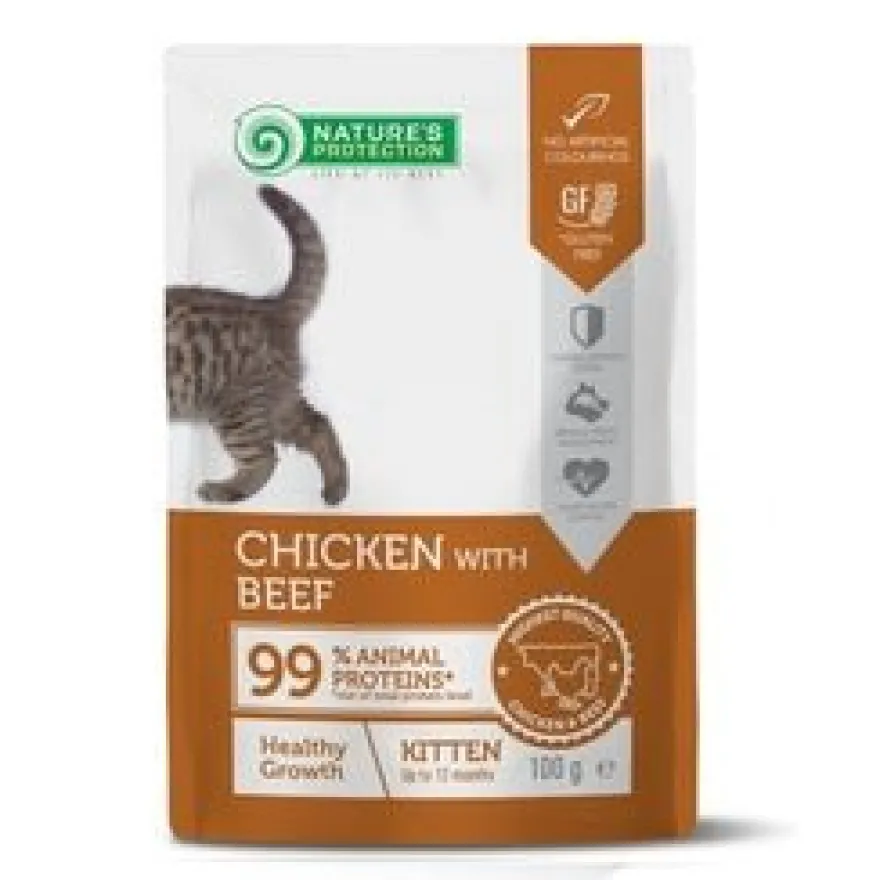 Natures Protection Detox Gatito Pâté Pollo y Vacuno 100g