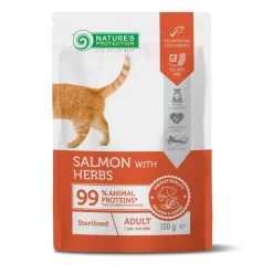 Nature's Protection Gato Adulto Esterilizado con Salmón y Hierbas Comida Húmeda 100g