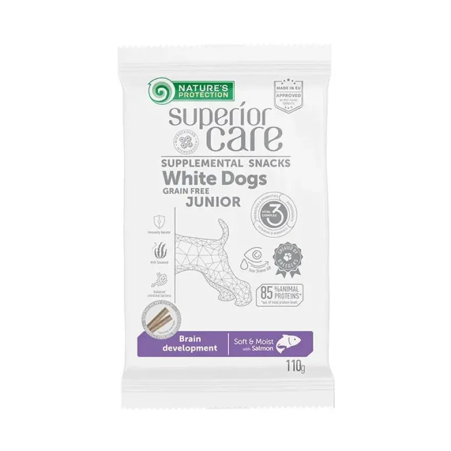 Natures Protection Sc White Dog Snack Junior Sin Cereales Salmón 110g