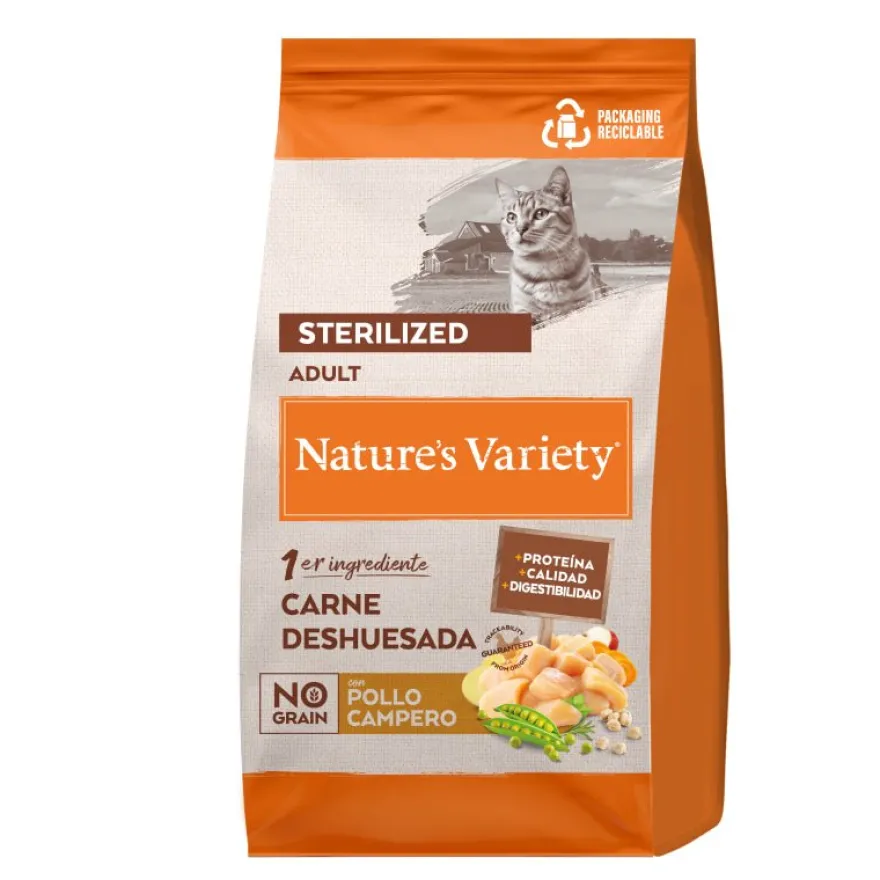 Nature's Variety Cat No Grain Steril Pollo Alimento Seco 3000g