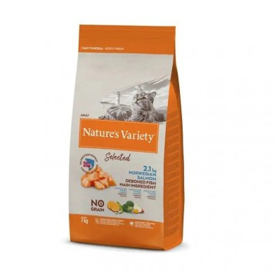 Nature's Variety Cat No Grain Salmón Pienso Seco 7Kg