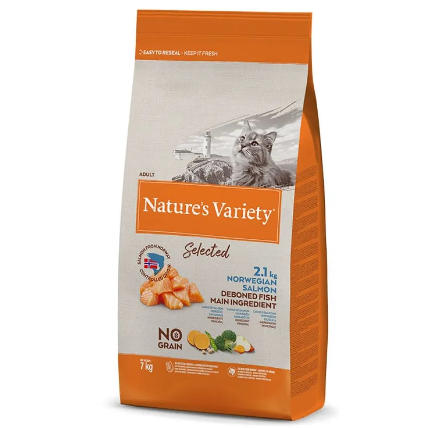 Nature's Variety Cat No Grain Salmón Pienso Seco 7Kg