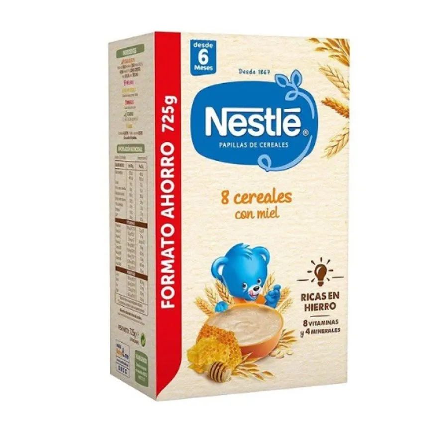 NESTLÉ Papilla 8 cereales con Miel +6m 725 gr