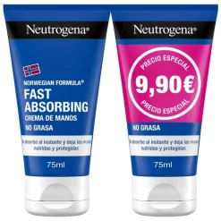NEUTROGENA DUPLO Crema de Manos Absorción Rápida 2x75ml