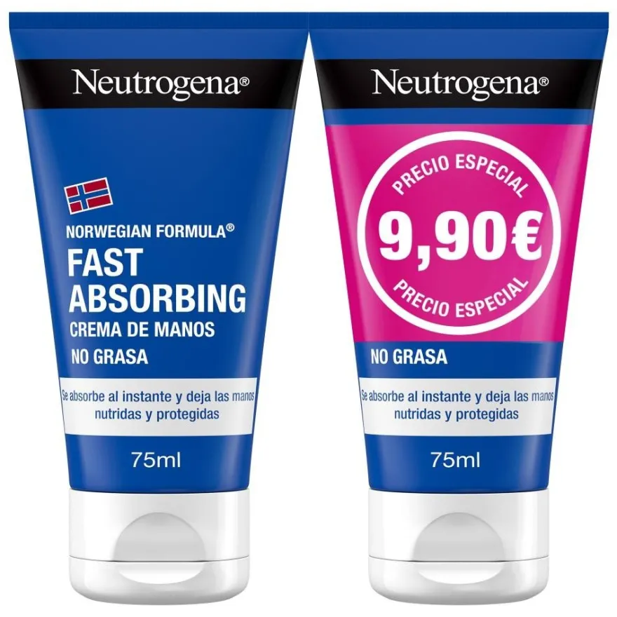 NEUTROGENA DUPLO Crema de Manos Absorción Rápida 2x75ml