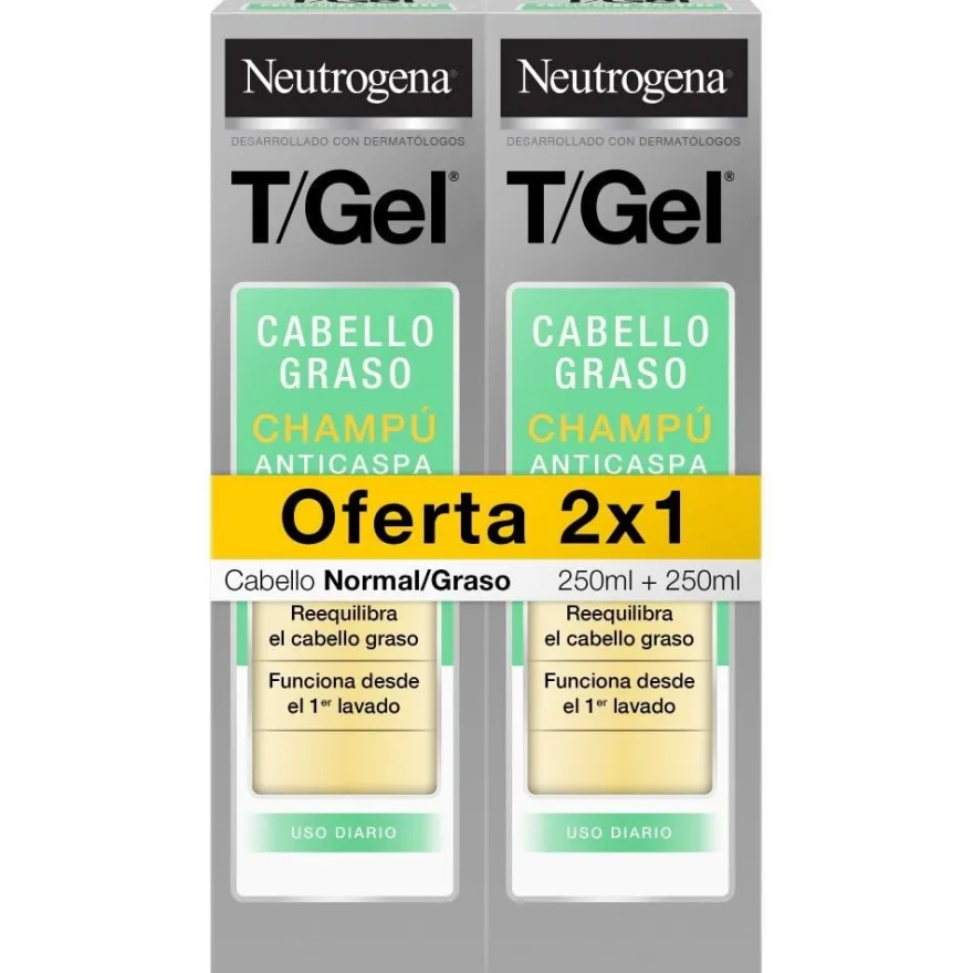 Neutrogena T/Gel Champú Anticaspa Normal-Graso Lote 2 X 250 ml
