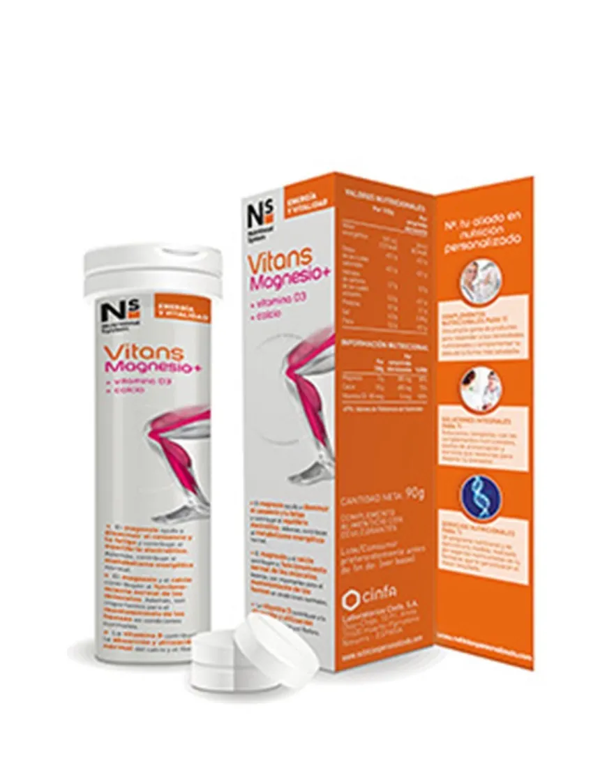NS VITANS Magnesio+ Sabor Naranja 15 Comprimidos Efervescentes