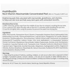 Numbuzin No.5+ Glutathione Vitamin Pads Antioxidantes 180 ml / 70 ud