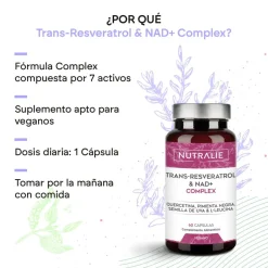 Nutralie Trans Resveratrol y NAD+ Complex 60 Cápsulas