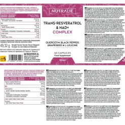 Nutralie Trans Resveratrol y NAD+ Complex 60 Cápsulas