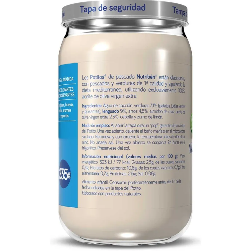 NUTRIBÉN Potito Verduritas con Lenguado 235g