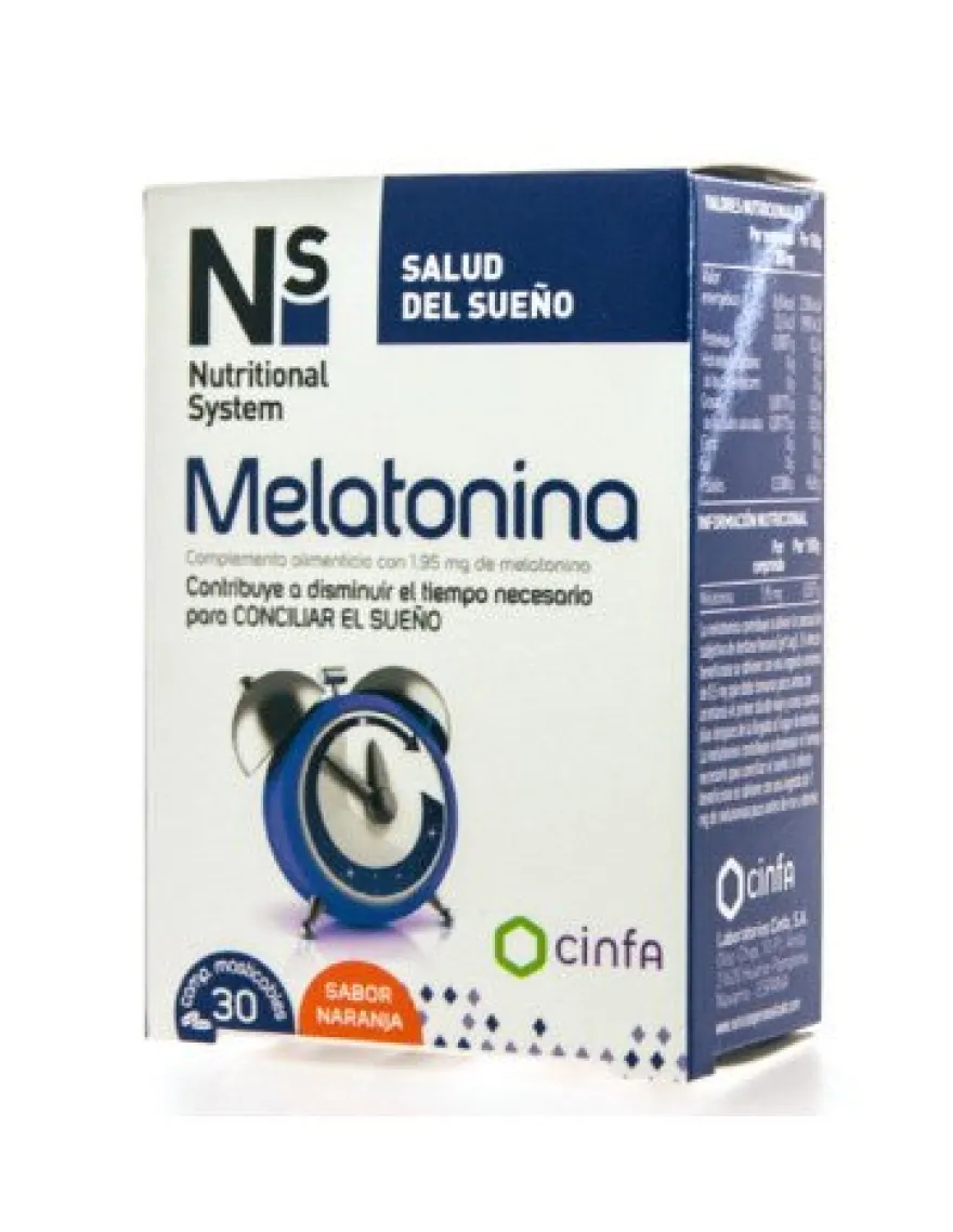 Nutritional System Melatonina Comprimidos Masticables Naranja 30 tabletas