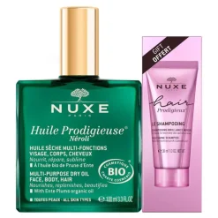 NUXE Huile Prodigieuse Néroli 100ml + Champú Brillo Sublime Hair Prodigieux 30ml DE REGALO