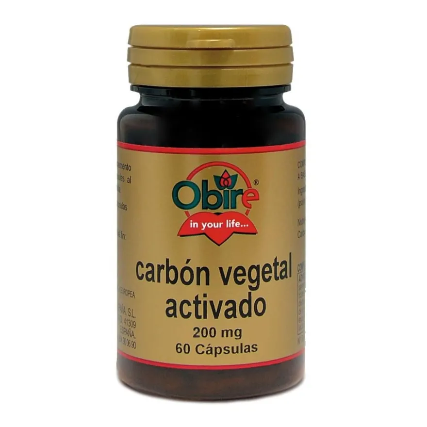 Obire Carbón Vegetal Activado 200 mg 60 Cápsulas