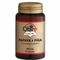 Obire Papaya + Piña 400 mg 90 Cápsulas