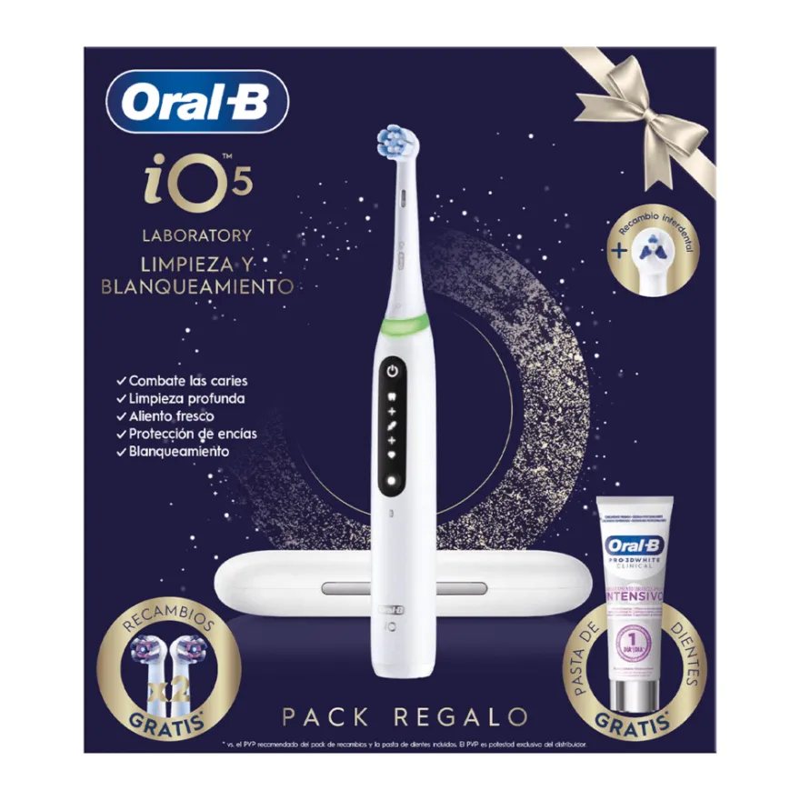 Oral-B iO 5 Cepillo de dientes eléctrico 4 cabezales Pack Regalo