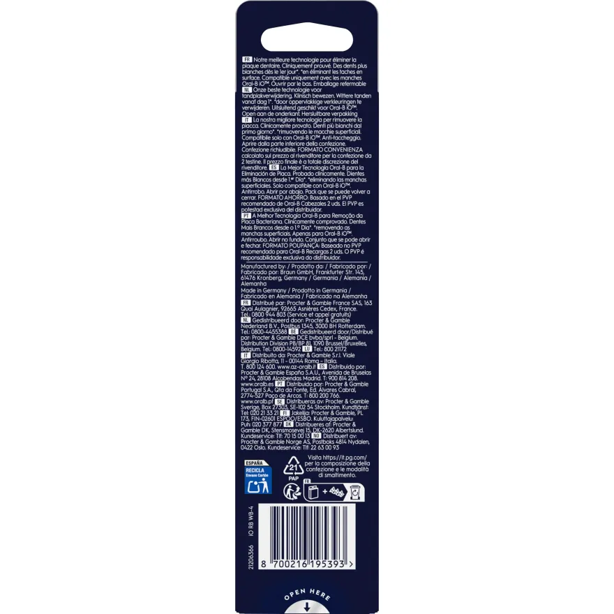 Oral-B iO Radiant White Cabezal de Reemplazo 4 uds