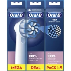 Oral-B Recambio Sensitive Clean, Pack 9 uds