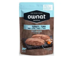 Ownat Wetline Feline Sterilized Pavo y Atún Mousse 85gx12 unidades