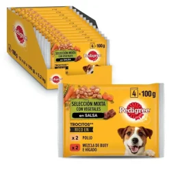 Pedigree Pouch Pollo, Buey y Verduras 4pouches x 100g
