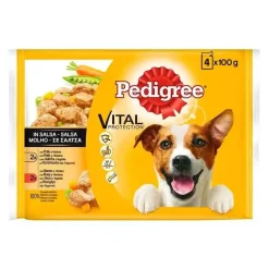 Pedigree Pouch Pollo, Buey y Verduras 4pouches x 100g