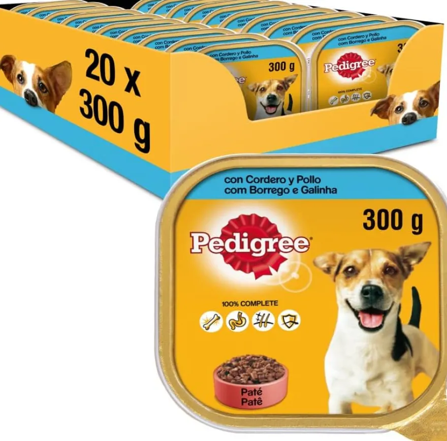 Pedigree Tarrina Cordero y Pollo Comida Húmeda para Perros 20x300G