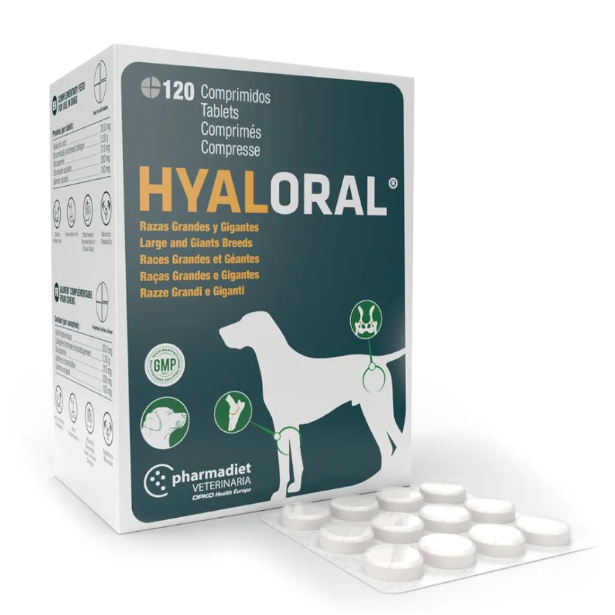 Pharmadiet Hyaloral Suplemento Articular para Perros Grandes 120 comprimidos