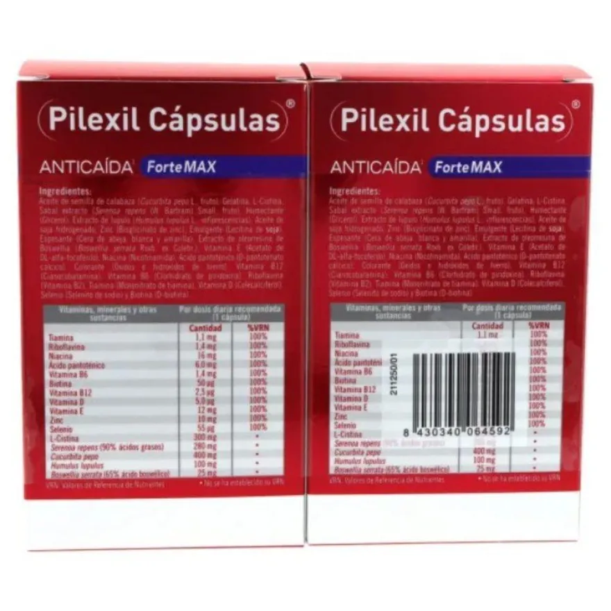Pilexil Anticaída Forte Max Duplo 2x60 Cápsulas