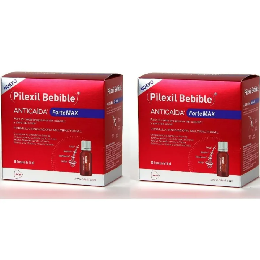 Pilexil Bebible Anticaída Forte Max Frascos Duplo 30 + 30 x 15 ml