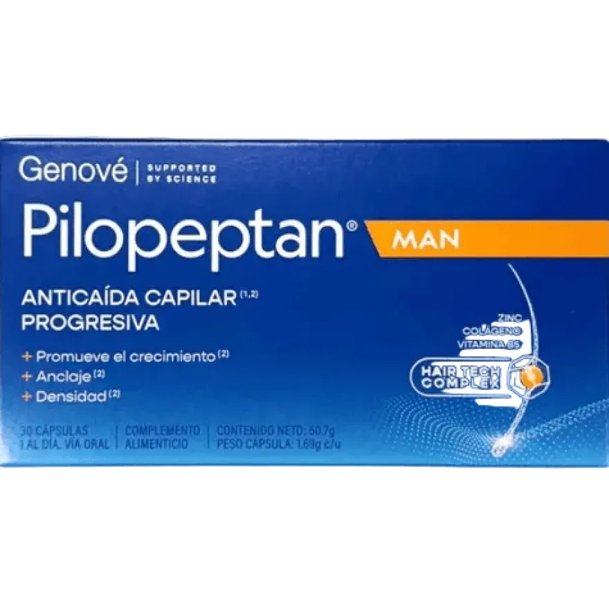 Pilopeptan Man Suplemento Anticaída Capilar Hombre 30 Cápsulas