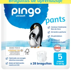 Pingo Pañales-Braguitas Ecológicos Talla 5 28 uds