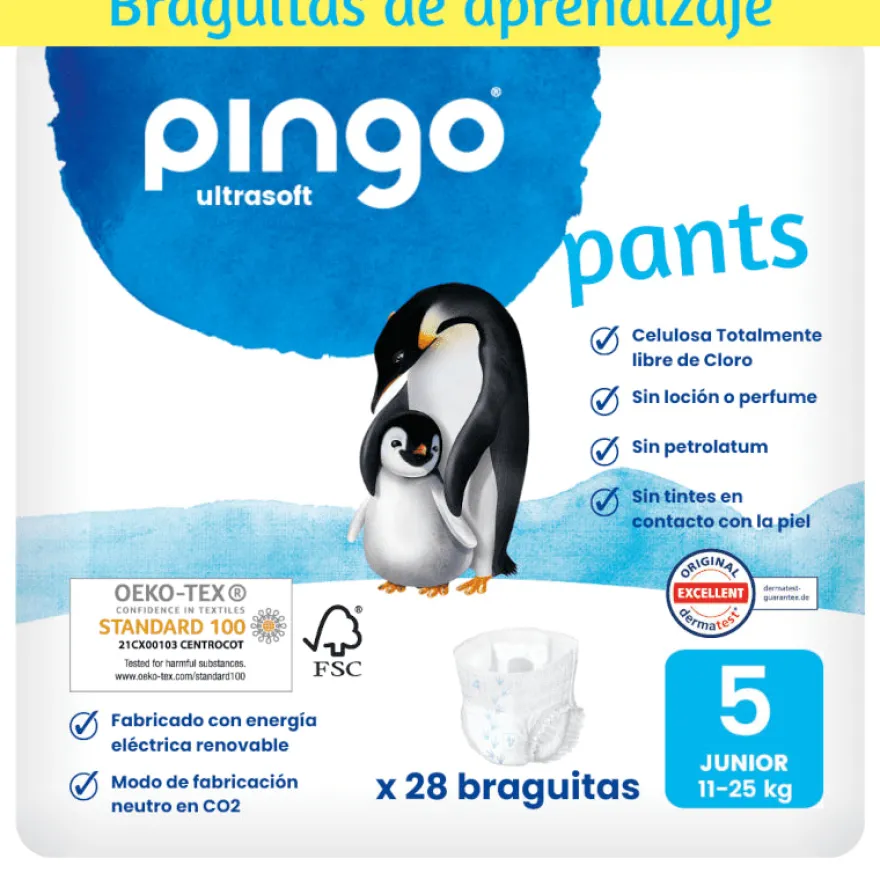 Pingo Pañales-Braguitas Ecológicos Talla 5 28 uds