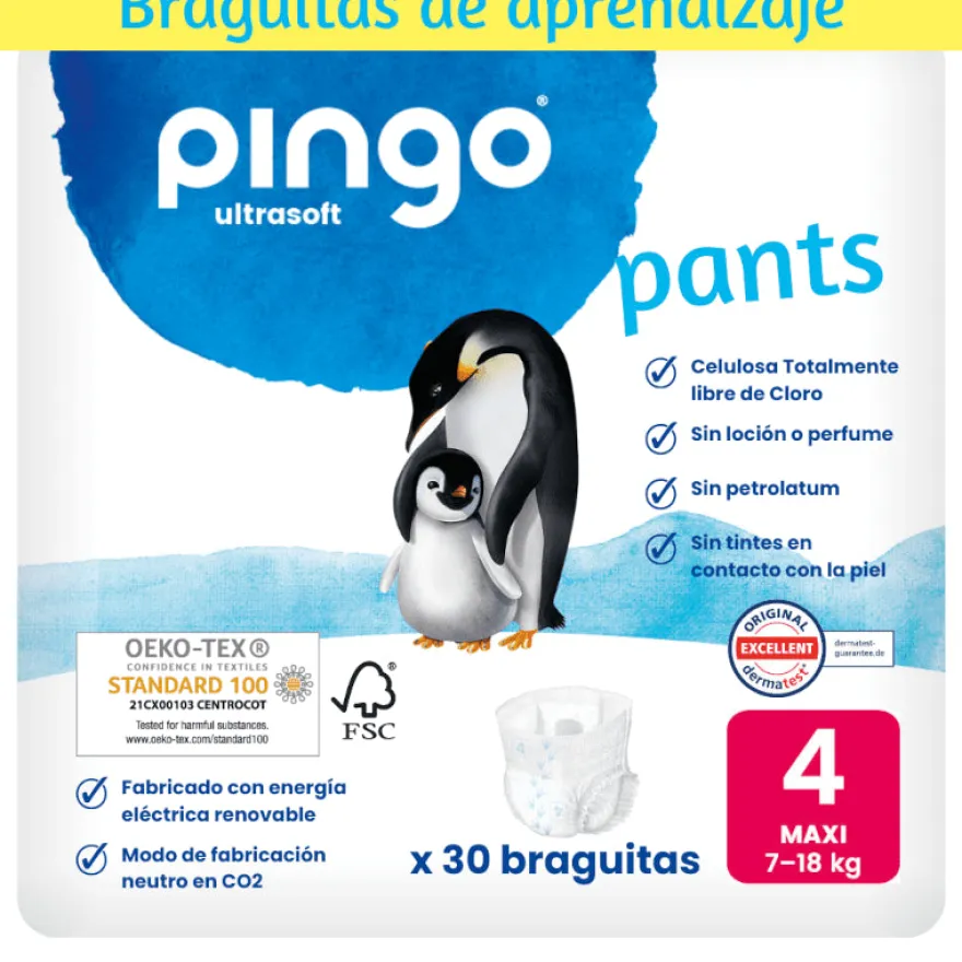 Pingo Pañales-Braguitas Ecológicos Talla 4 30 uds