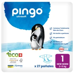Pingo Pañales Ecológicos New Born Talla 1 27 uds