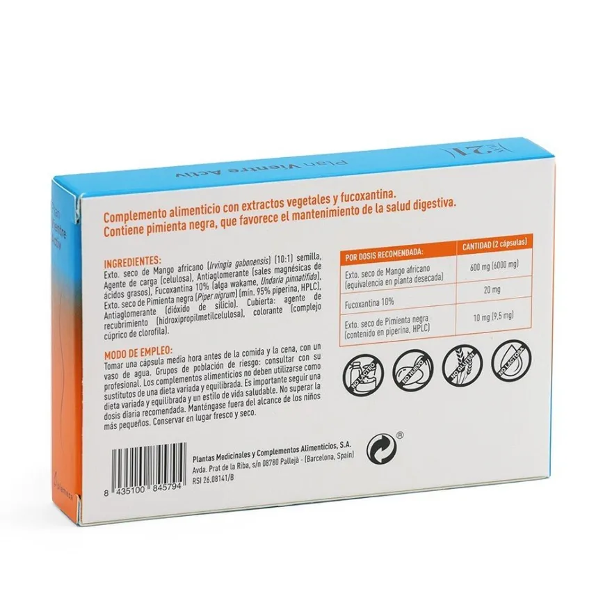 Plameca Plan Vientre Activ 45 cápsulas vegetales