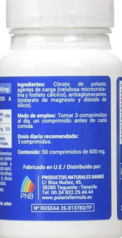 Polaris Citrato de Potasio 300 mg 50 Comprimidos